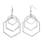Coco Lane Triple Hexagon Drop Earrings, Women's, Grey