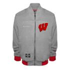 Men's Franchise Club Wisconsin Badgers Edge Fleece Jacket, Size: Large, Grey