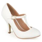 Journee Collection Liza Women's Matte T-strap High Heels, Girl's, Size: 8.5, White