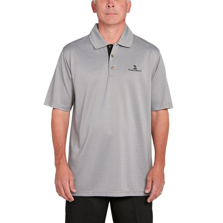 Men's Pebble Beach Classic-fit Broken Jacquard Performance Golf Polo, Size: Large, Black