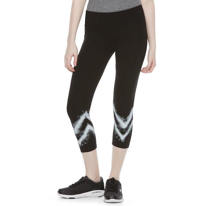 Juniors' So&reg; Tie-dye Yoga Capri Leggings, Girl's, Size: Medium, Natural