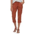 Petite Sonoma Goods For Life&trade; Tie Hem Cargo Capri Pants, Women's, Size: 6 Petite, Dark Red