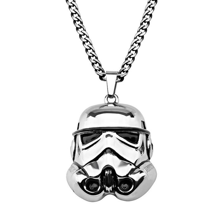 Star Wars Stainless Steel 3d Stormtrooper Pendant Necklace, Men's, Size: 22, Grey