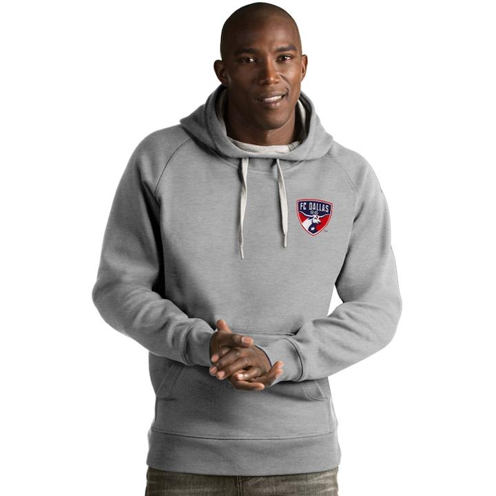 Men's Antigua Fc Dallas Victory Pullover Hoodie, Size: 3xl, Light Grey