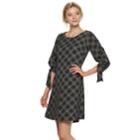 Women's Elle&trade; Ruched-sleeve A-line Dress, Size: Medium, Black Red