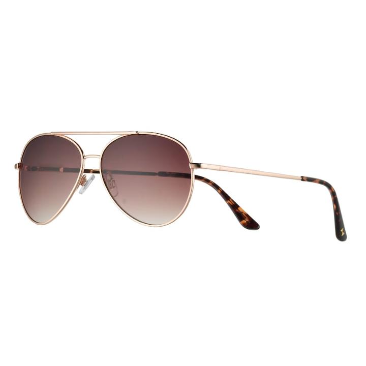 Lc Lauren Conrad 58mm Per Se Aviator Gradient Sunglasses, Gold