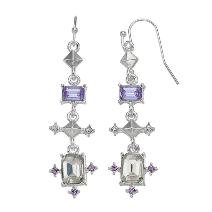 Lc Lauren Conrad Geometric Link Nickel Free Linear Earrings, Women's, Silver