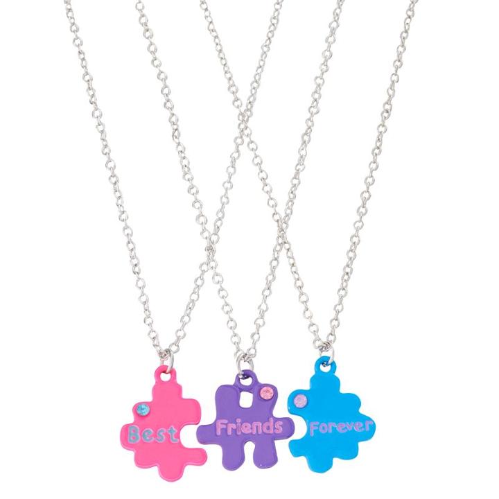 Girls 4-16 3-pc. Best Friends Forever Puzzle Piece Necklace Set, Multicolor