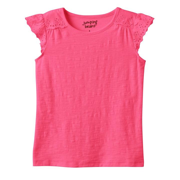 Girls 4-10 Jumping Beans&reg; Eyelet Flutter Tee, Girl's, Size: 6x, Med Pink