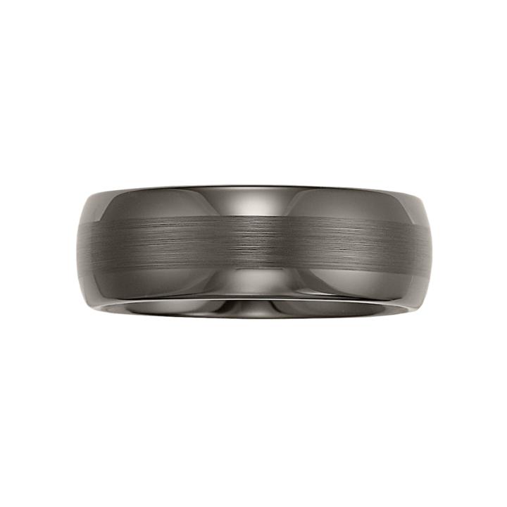 Lovemark Ceramic Men's Wedding Band, Size: 12.50, Black