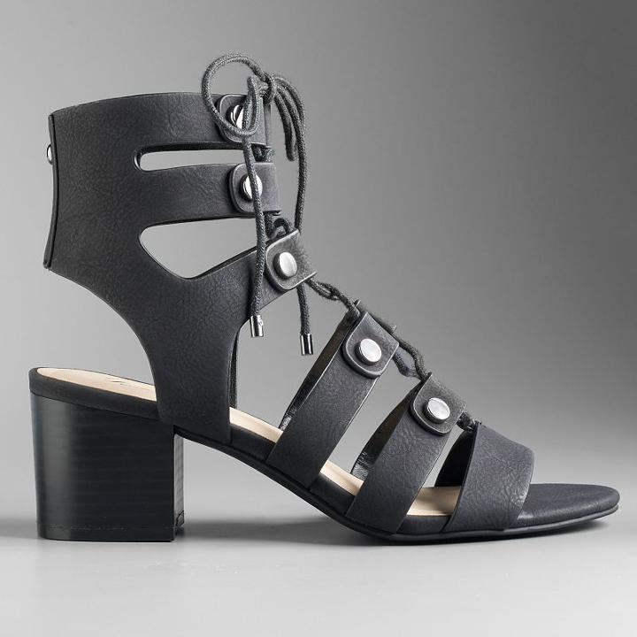 Simply Vera Vera Wang Women's Lace-up Heels, Size: 8, Black