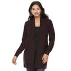 Women's Apt. 9&reg; Cozy Shawl Collar Cardigan, Size: Xxl, Purple