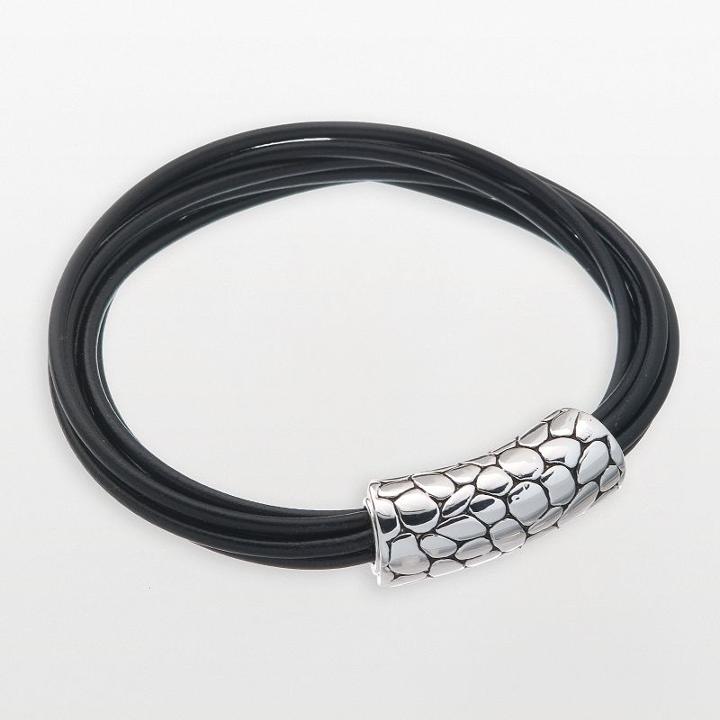 Napier&reg; Jet Multistrand Faux Leather Bracelet, Women's, Black