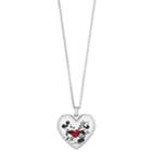 Disney's Mickey Mouse 90th Anniversary Mickey & Minnie Heart Pendant Necklace, Women's, Size: 18, Gold