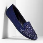 Simply Vera Vera Wang Women's Embellished Smoking Flats, Size: 8.5, Blue (navy)