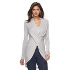 Women's Jennifer Lopez Twist-front Sweater, Size: Xl, Light Grey