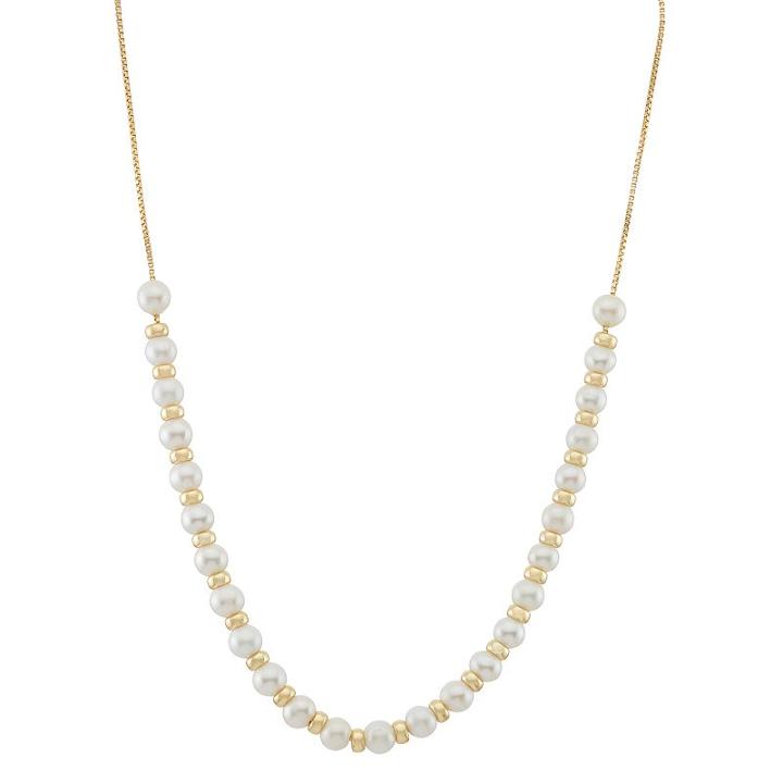 Sterling Silver Freshwater Cultured Pearl Adjustable Necklace, Women's, Size: 22, White