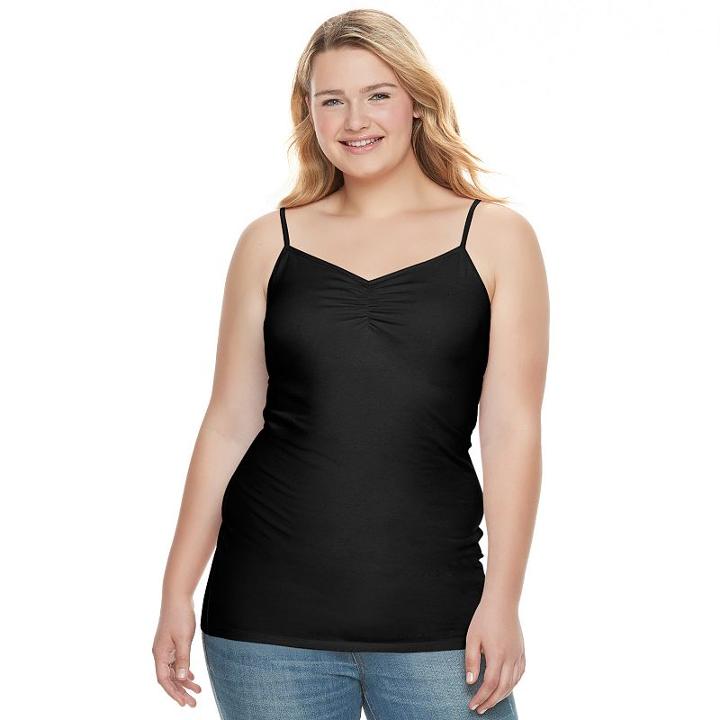 Juniors' Plus Size So&reg; Solid Tunic Camisole, Girl's, Size: 3xl, Black