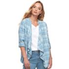 Women's Sonoma Goods For Life&trade; Flyaway Shirt Cardigan, Size: Xl, Med Blue