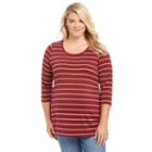 Plus Size Maternity Oh Baby By Motherhood&trade; Striped Tunic, Women's, Size: 1xl, Red