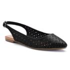 So&reg; Women's Slingback Pointed-toe Flats, Girl's, Size: Medium (7.5), Black