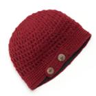 Sijjl Women's Wool Cloche Beanie, Red