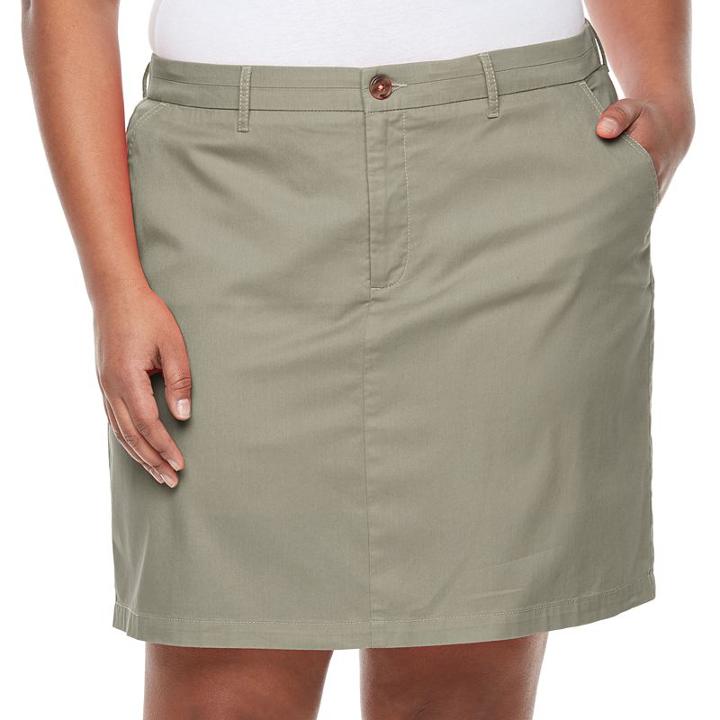 Plus Size Croft & Barrow&reg; Essential Twill Skort, Women's, Size: 18 W, Green