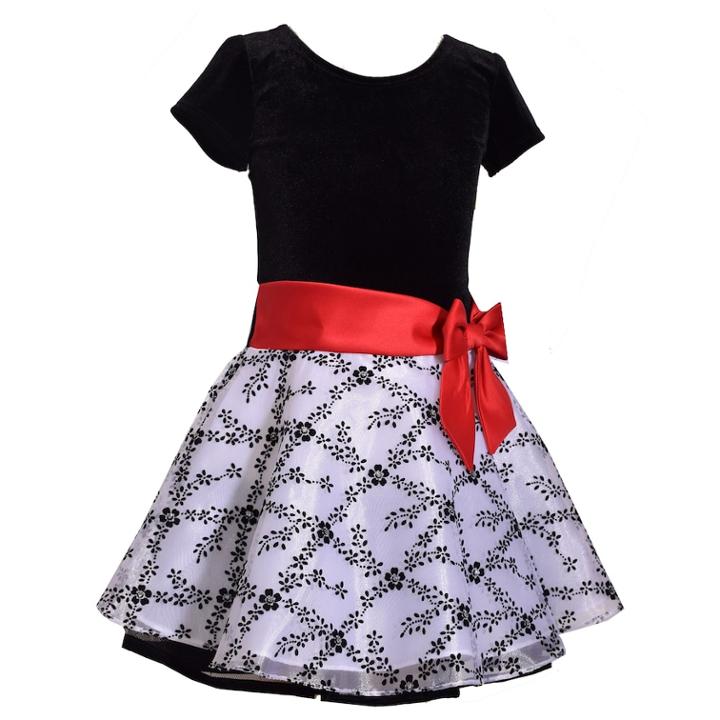 Girls 4-6x Jessica Ann Short Sleeve Velvet Dress, Size: 6, White Oth