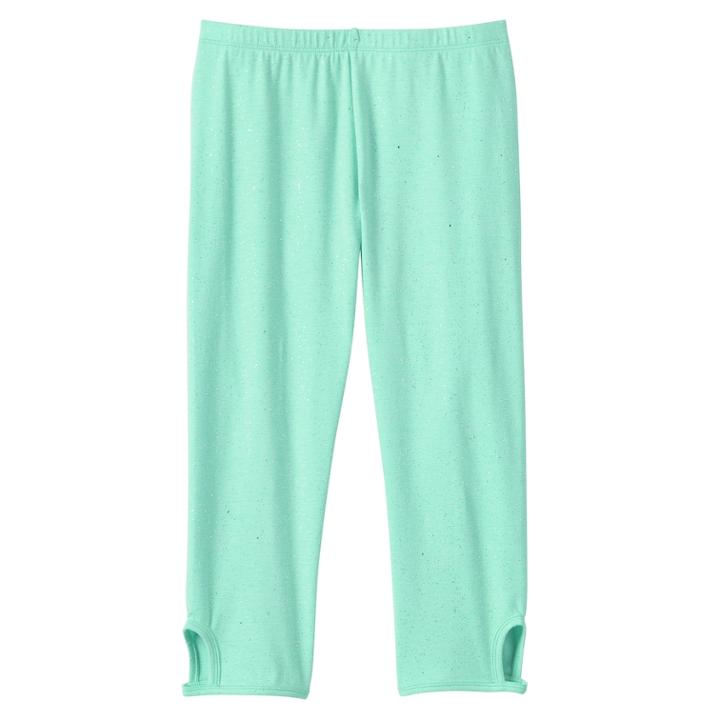 Girls 7-16 So&reg; Glitter Keyhole Capri Leggings, Size: 12, Turquoise/blue (turq/aqua)