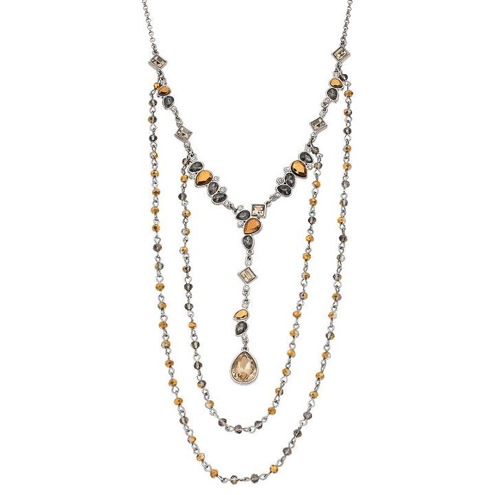 Simply Vera Vera Wang Beaded Teardrop Swag Necklace, Women's, Multicolor