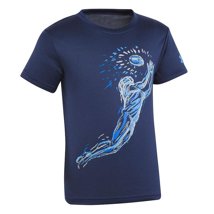 Boys 4-7 Under Armour Illuminated Football Play Tee, Size: 6, Med Blue