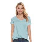 Women's Sonoma Goods For Life&trade; Slubbed V-neck Tee, Size: Xl, Light Blue