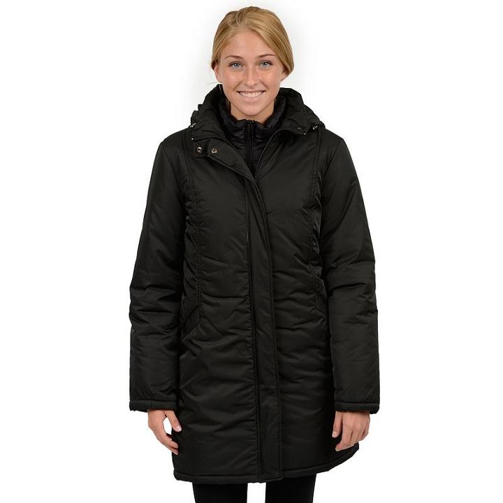 Women's Excelled Hooded Puffer 3-in-1 Systems Jacket, Size: Small, Black