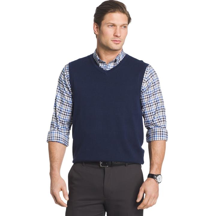 Big & Tall Van Heusen Classic-fit Argyle Sweater Vest, Men's, Size: 2xb, Blue Other