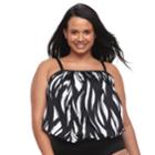 Plus Size Apt. 9&reg; Wavy Blouson Tankini Top, Women's, Size: 1xl, Black