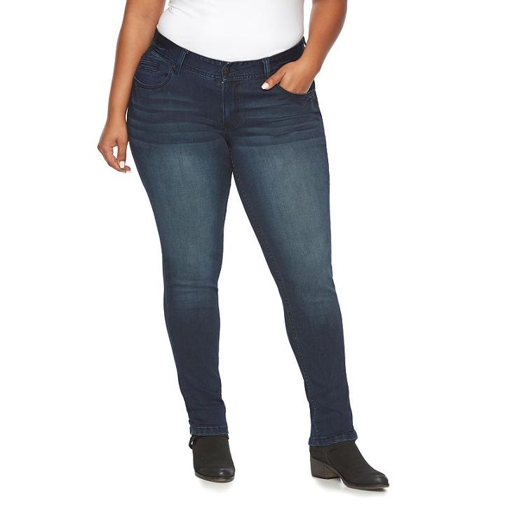 Plus Size Rhythm In Blues Embellished Skinny Jeans, Women's, Size: 24 W, Dark Blue