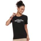 Juniors' The Print Shop A Little More Kindness Please Ringer Tee, Teens, Size: Xs, Black