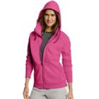Women's Champion Fleece Full-zip Hoodie, Size: Medium, Dark Pink