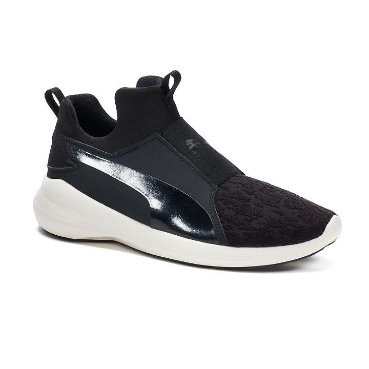 Puma Rebel Mid Velvet Rope Women's Sneakers, Size: 7.5, Black