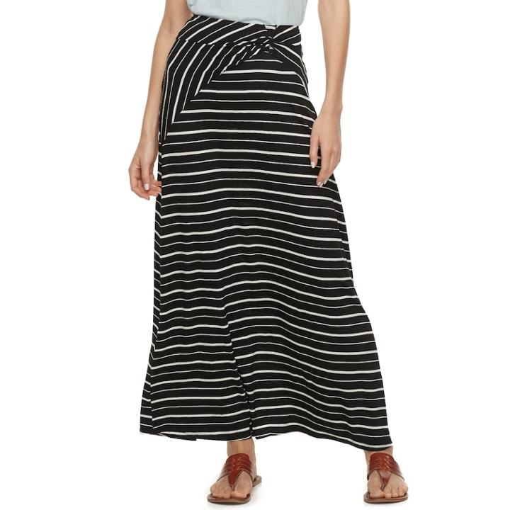 Women's Studio 253 Printed Twist-front Maxi Skirt, Size: Large, Oxford
