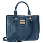 Donna Bella Elly Faux-crocodile Convertible Leather Satchel, Women's, Blue