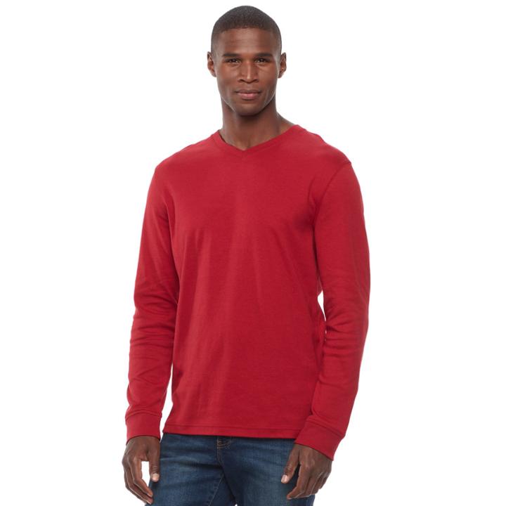 Men's Croft & Barrow&reg; Classic-fit Stretch Performance V-neck Tee, Size: Medium, Med Red