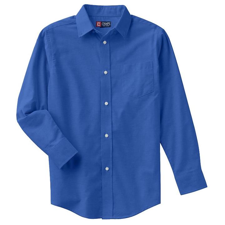 Boys 4-20 Chaps Solid Oxford Button-down Shirt, Boy's, Size: 10, Blue