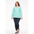 Plus Size Croft & Barrow&reg; Roll-cuff Tee, Women's, Size: 2xl, Turquoise/blue (turq/aqua)