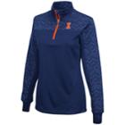 Women's Campus Heritage Illinois Fighting Illini Scaled Quarter-zip Pullover Top, Size: Large, Dark Blue