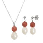 Freshwater By Honora Sterling Silver Freshwater Cultured Pearl & Muscovite Jewelry Set, Women's, White