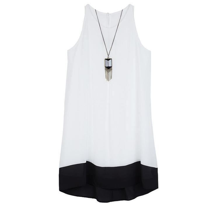 Girls 7-16 Iz Amy Byer Solid Colorblock Swing Dress With Necklace, Girl's, Size: 8, Ovrfl Oth