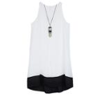 Girls 7-16 Iz Amy Byer Solid Colorblock Swing Dress With Necklace, Girl's, Size: 8, Ovrfl Oth