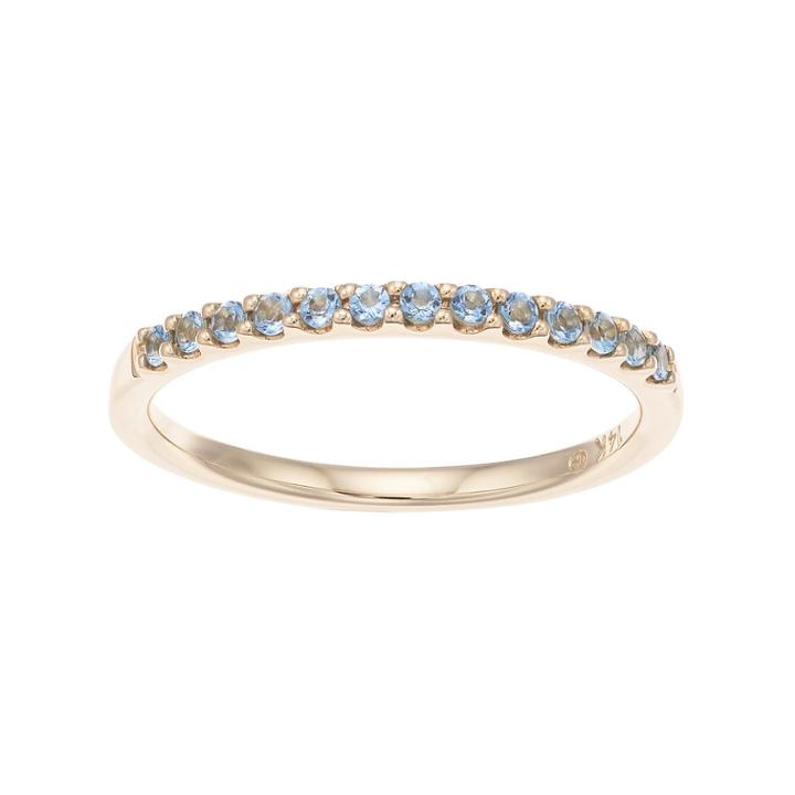 Boston Bay Diamonds 14k Gold Aquamarine Stack Ring, Women's, Size: 5, Blue