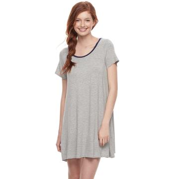 Juniors' Love, Fire Pinstripe T-shirt Dress, Teens, Size: Medium, Grey